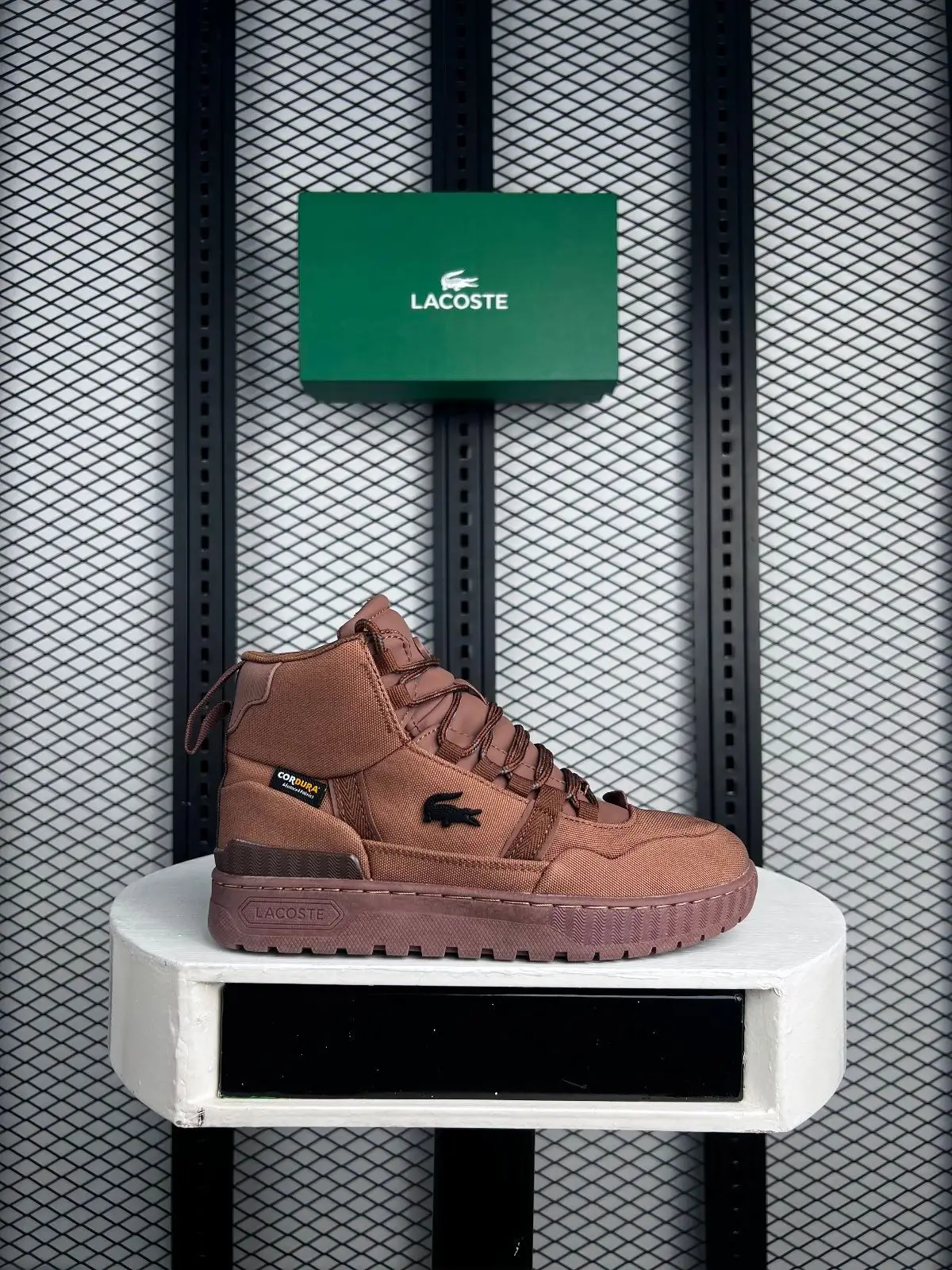 Lacoste High Top Cordura Sneakers Light Green