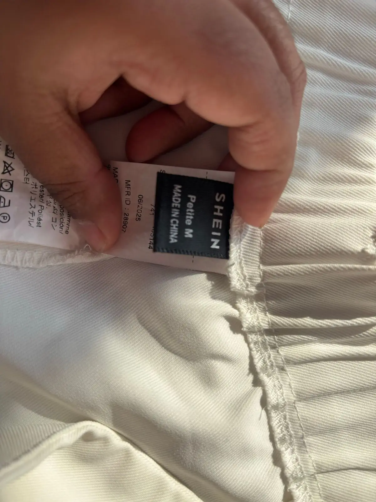 SHEIN White Wide-Leg Trousers