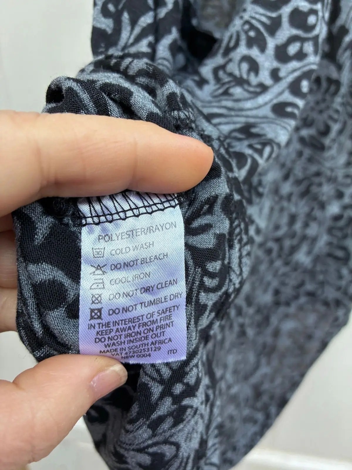 Patterned Grey and Black Tank Top