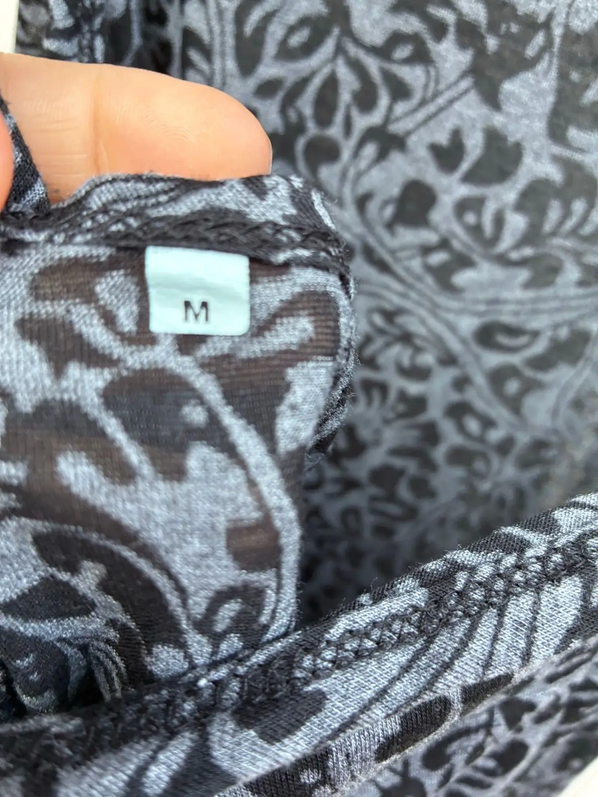 Patterned Grey and Black Tank Top