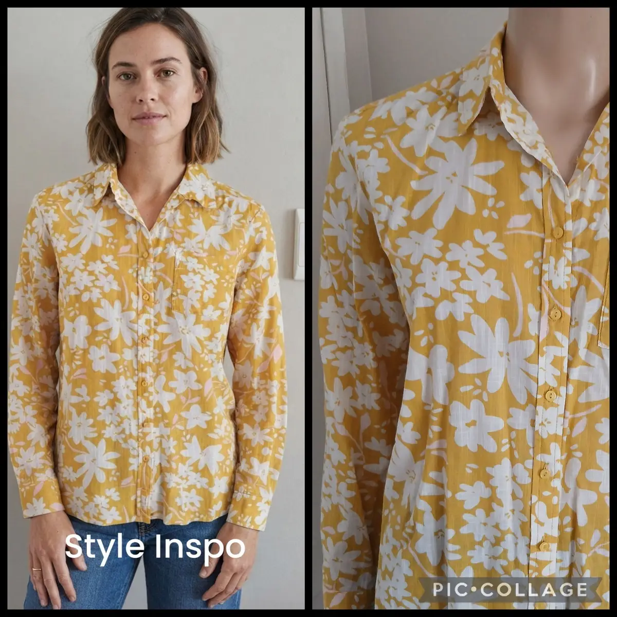 Old Khaki Yellow Floral Long-Sleeve Shirt