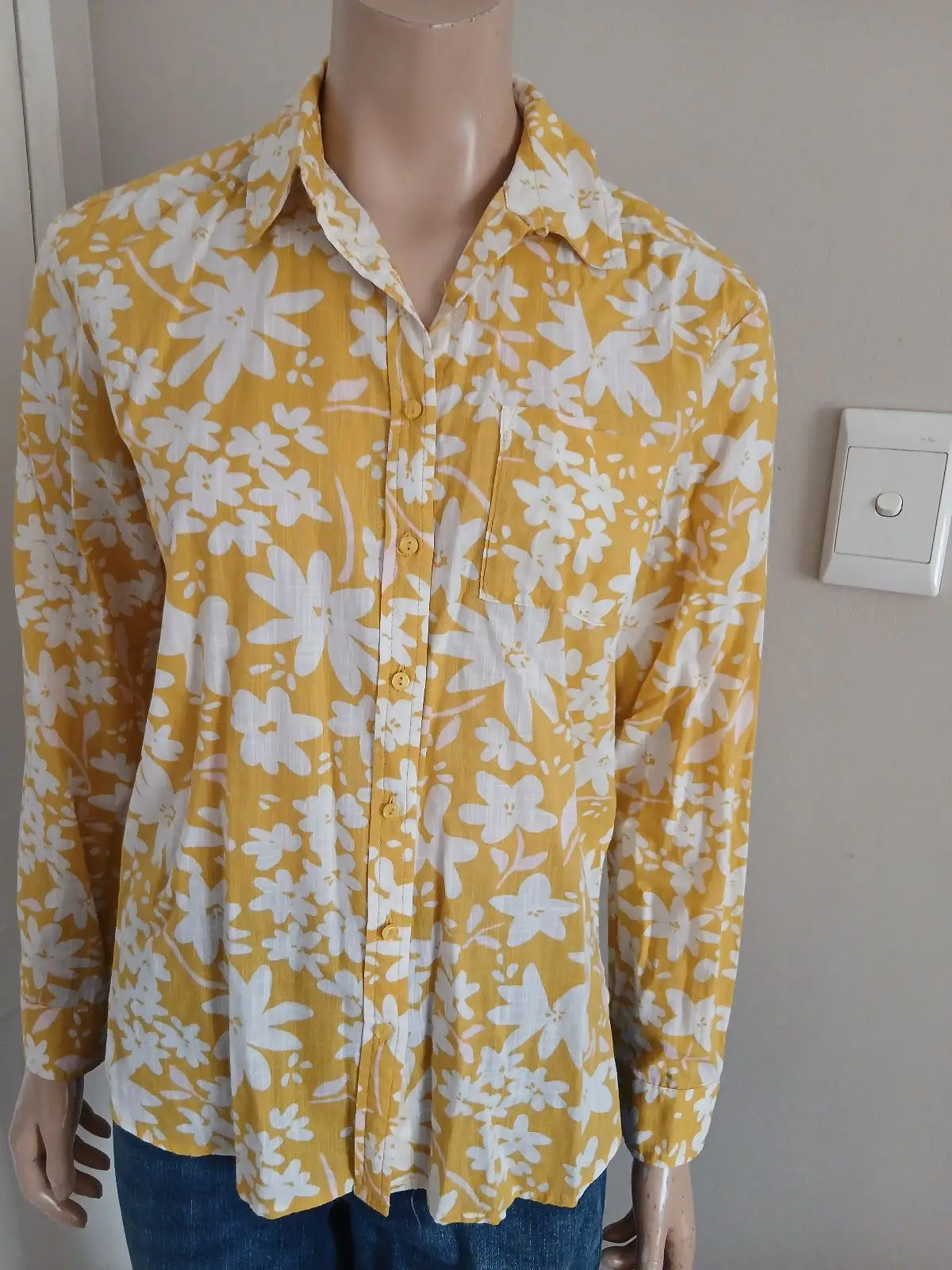Old Khaki Yellow Floral Long-Sleeve Shirt