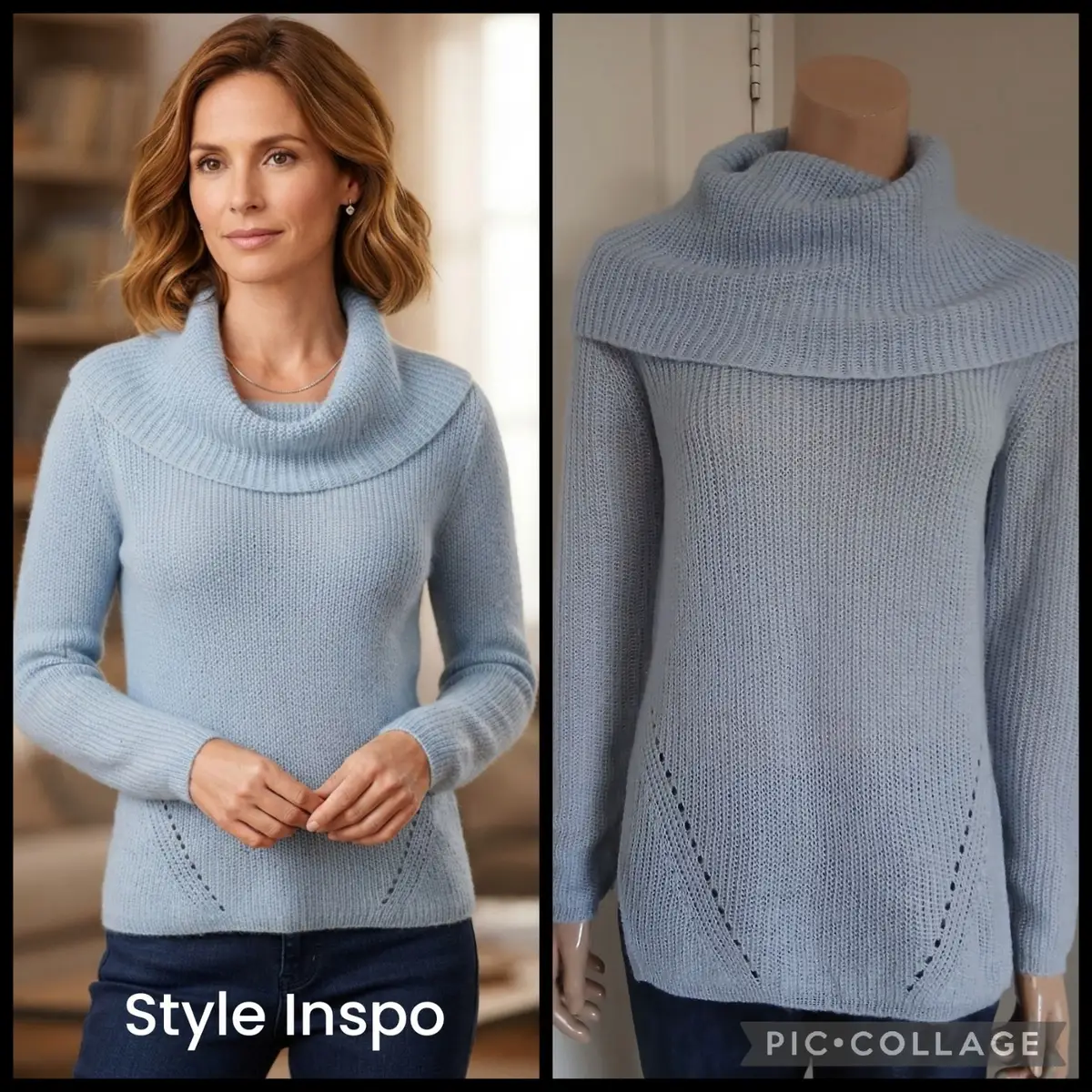 Woolworths Light Blue Cowl Neck Knit Sweater