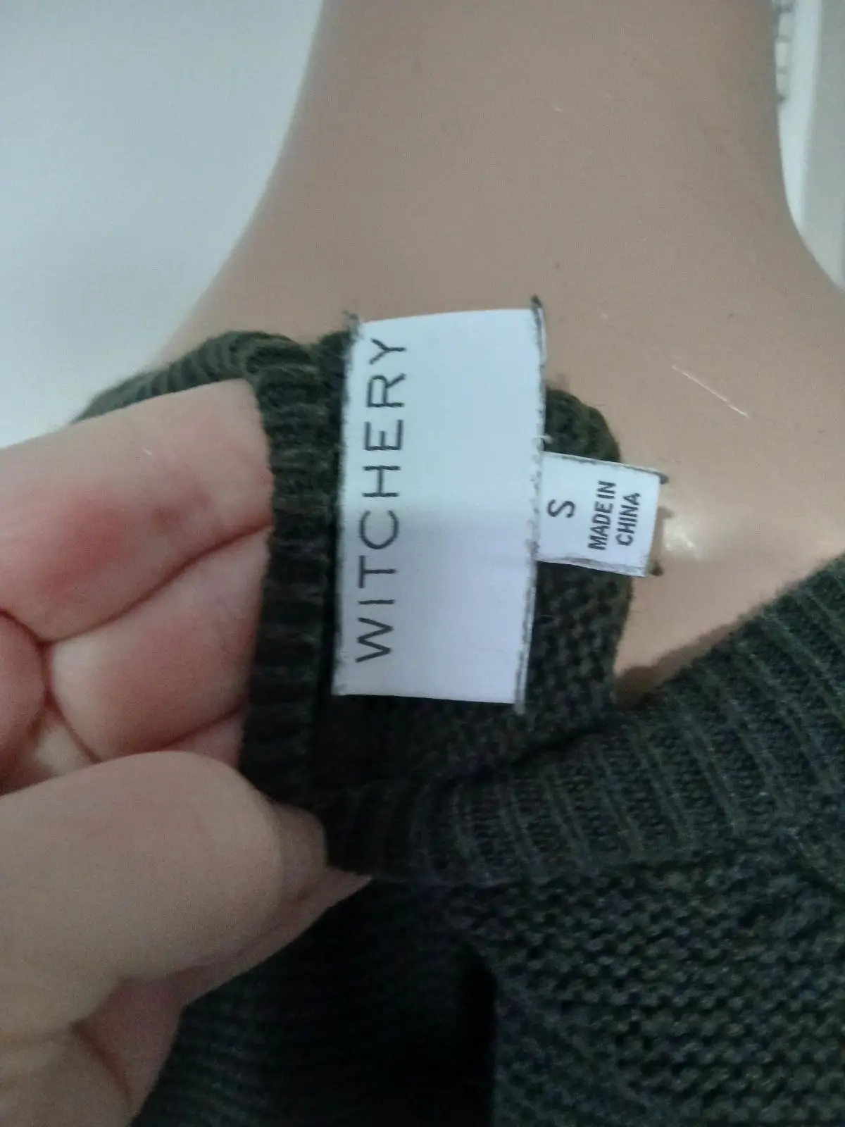 Witchery Dark Green Long Sleeve Top
