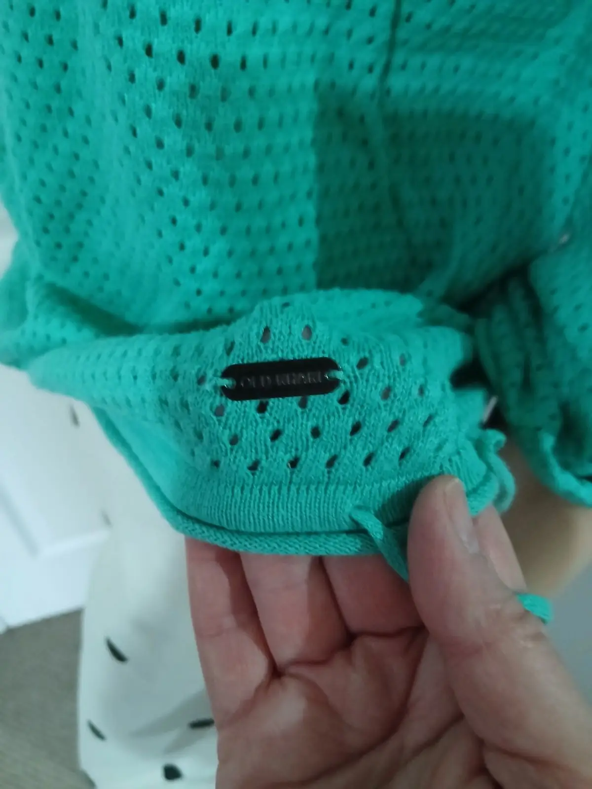Old Khaki Turquoise Knit Top Size S
