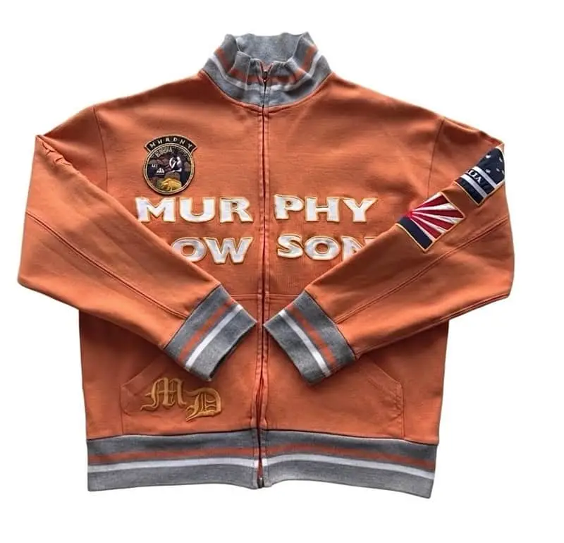 Murphy Ideal vintage orange fleece Zip-up track jacket