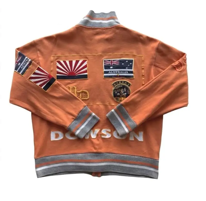 Ideal vintage orange fleece Zip-up track jacket