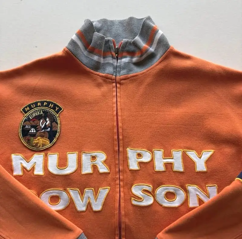 Ideal vintage orange fleece Zip-up track jacket