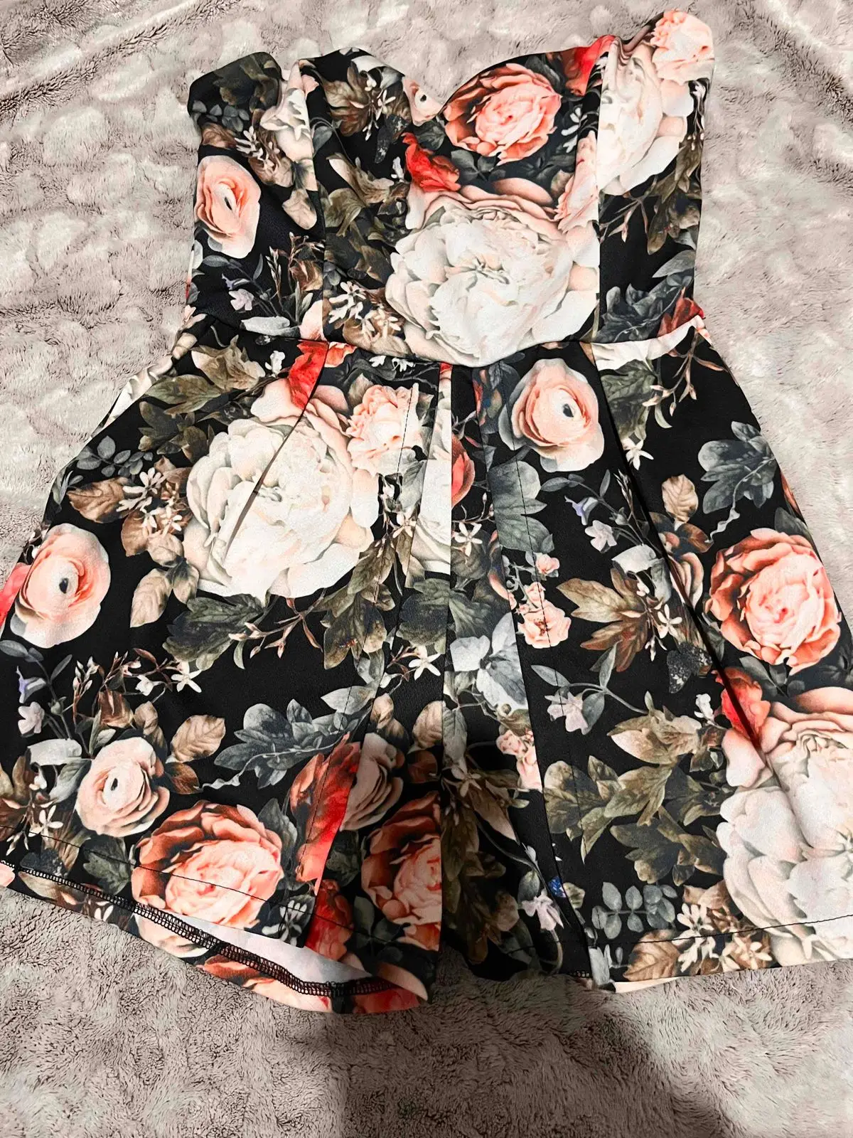 YDE Floral Print Strapless Romper