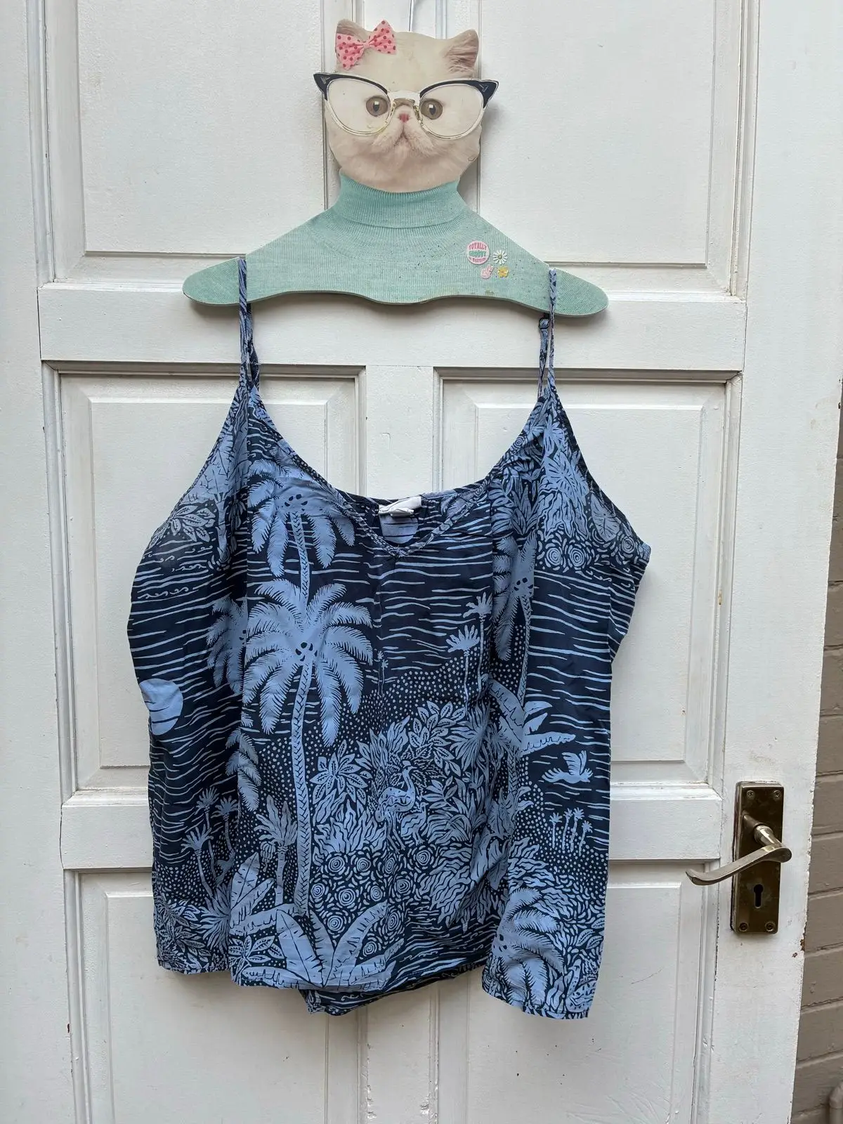 H&M Blue Tropical Print Camisole