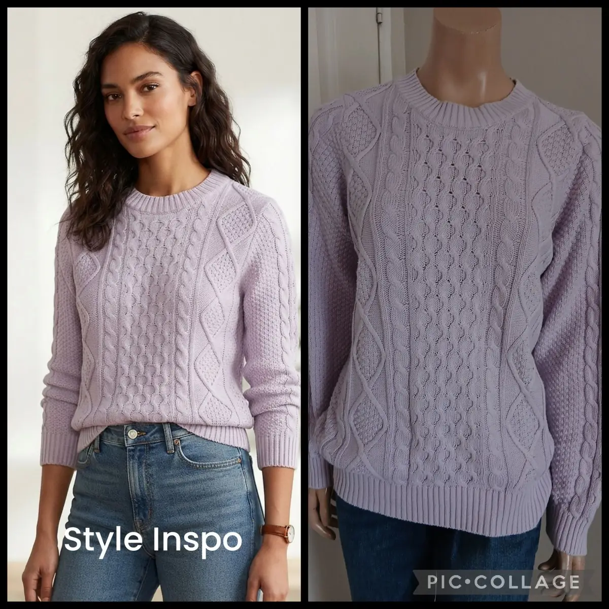 Poetry Lilac Cable Knit Sweater