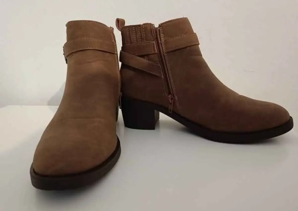 Brown Ankle Boots with Buckle Detail Size 5