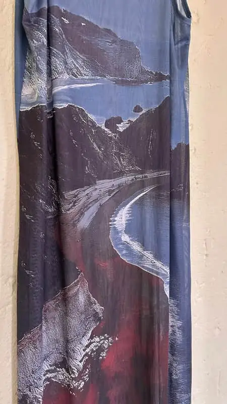 Sheer Blue Dress With Scenic Deatil