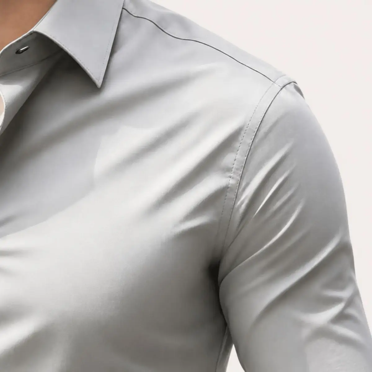 Grey Long Sleeve Collared Shirt