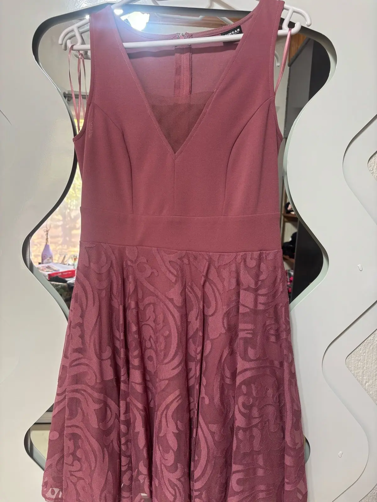 Truworths Dusty Pink Patterned Flare Dress Size 36