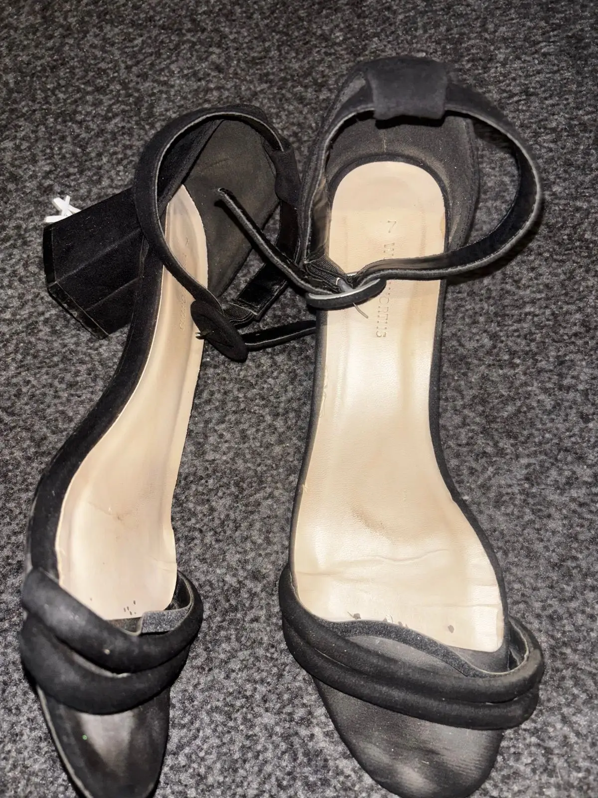 Woolworths Black Block Heel Sandals Size 7