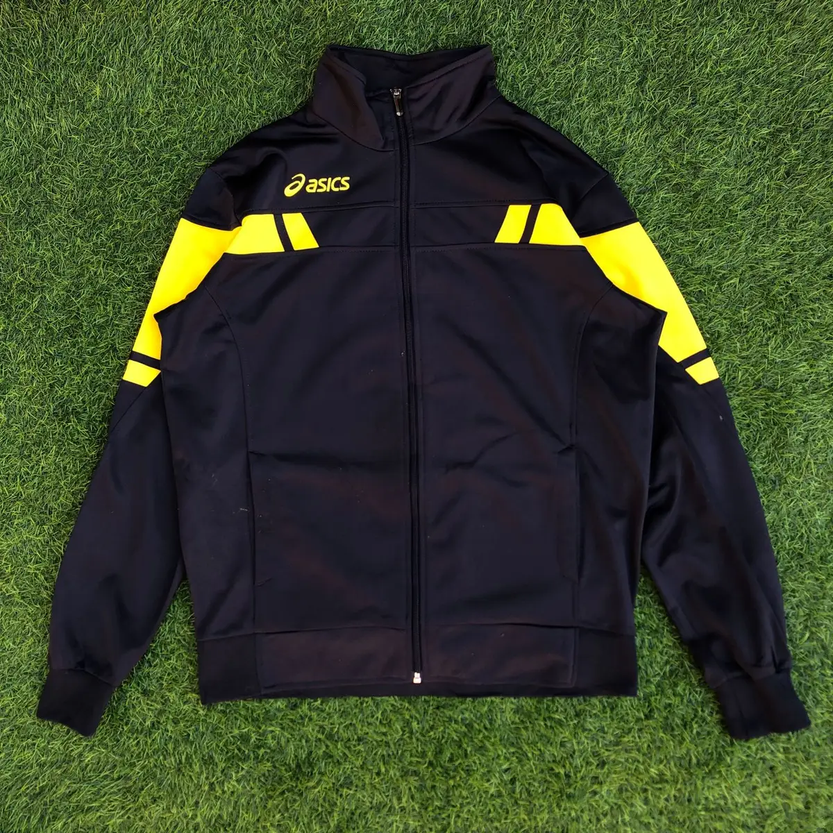 Asics Black and Yellow Track Jacket