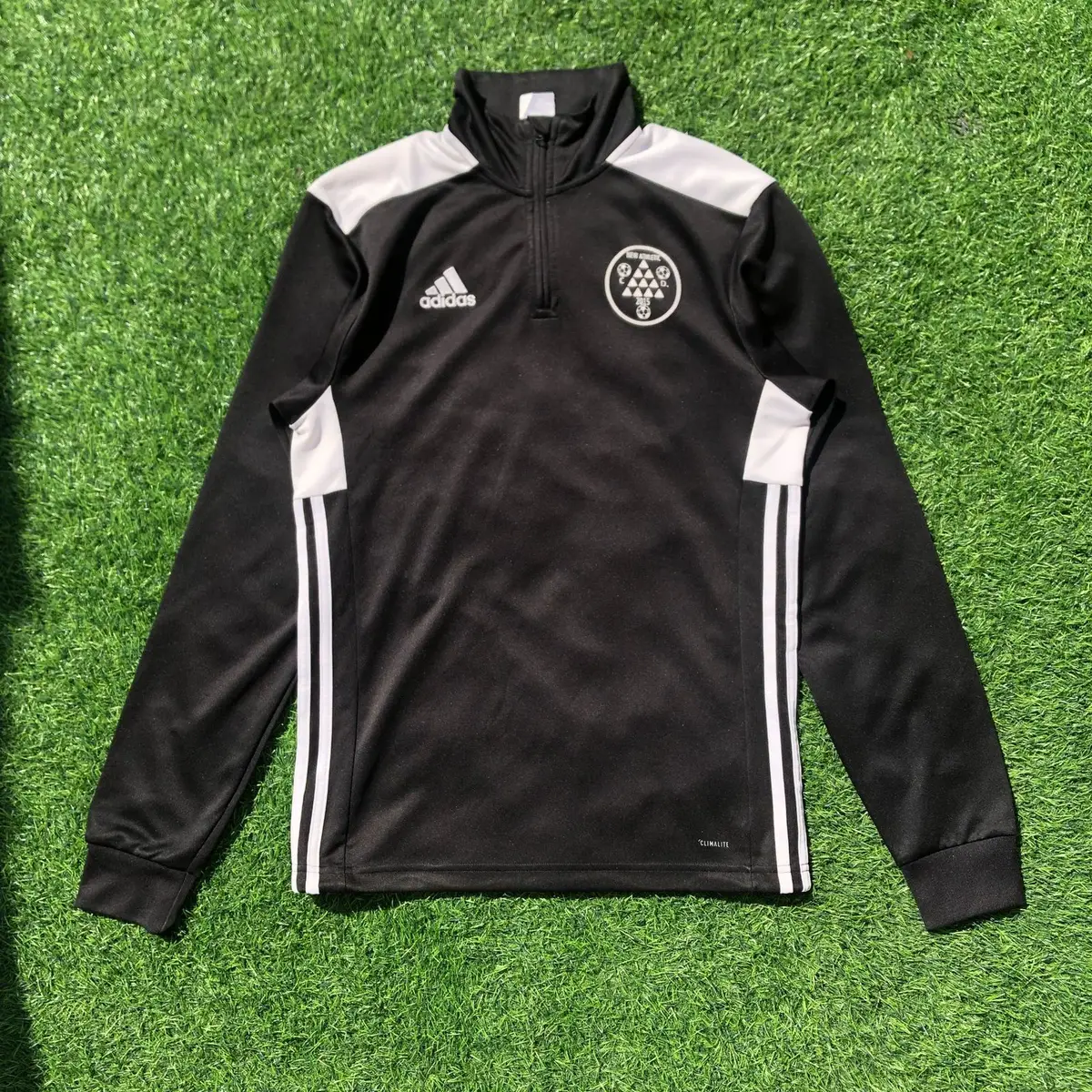 Adidas Black and White Climalite Quarter-Zip Top