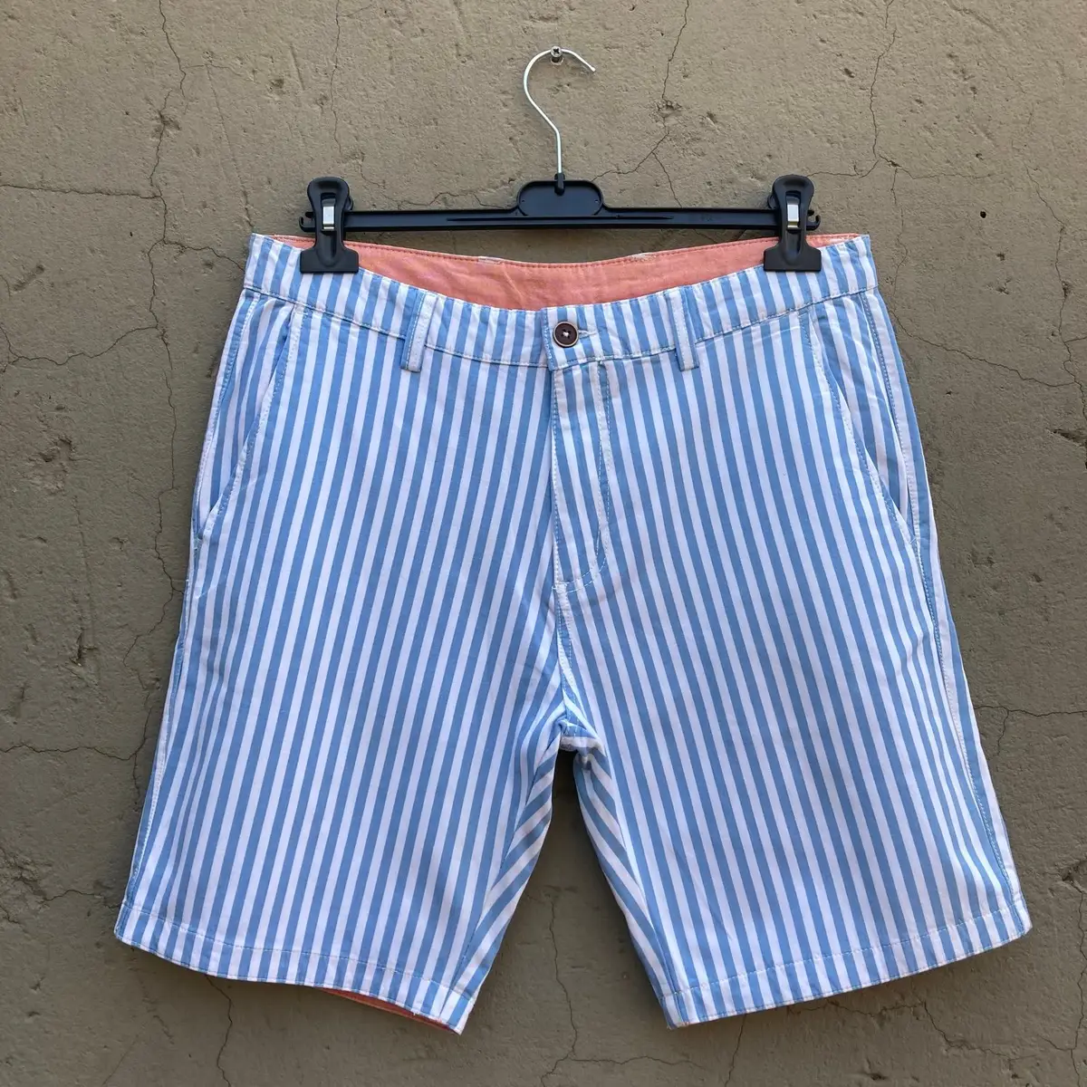 Vintage Blue and White Striped Shorts