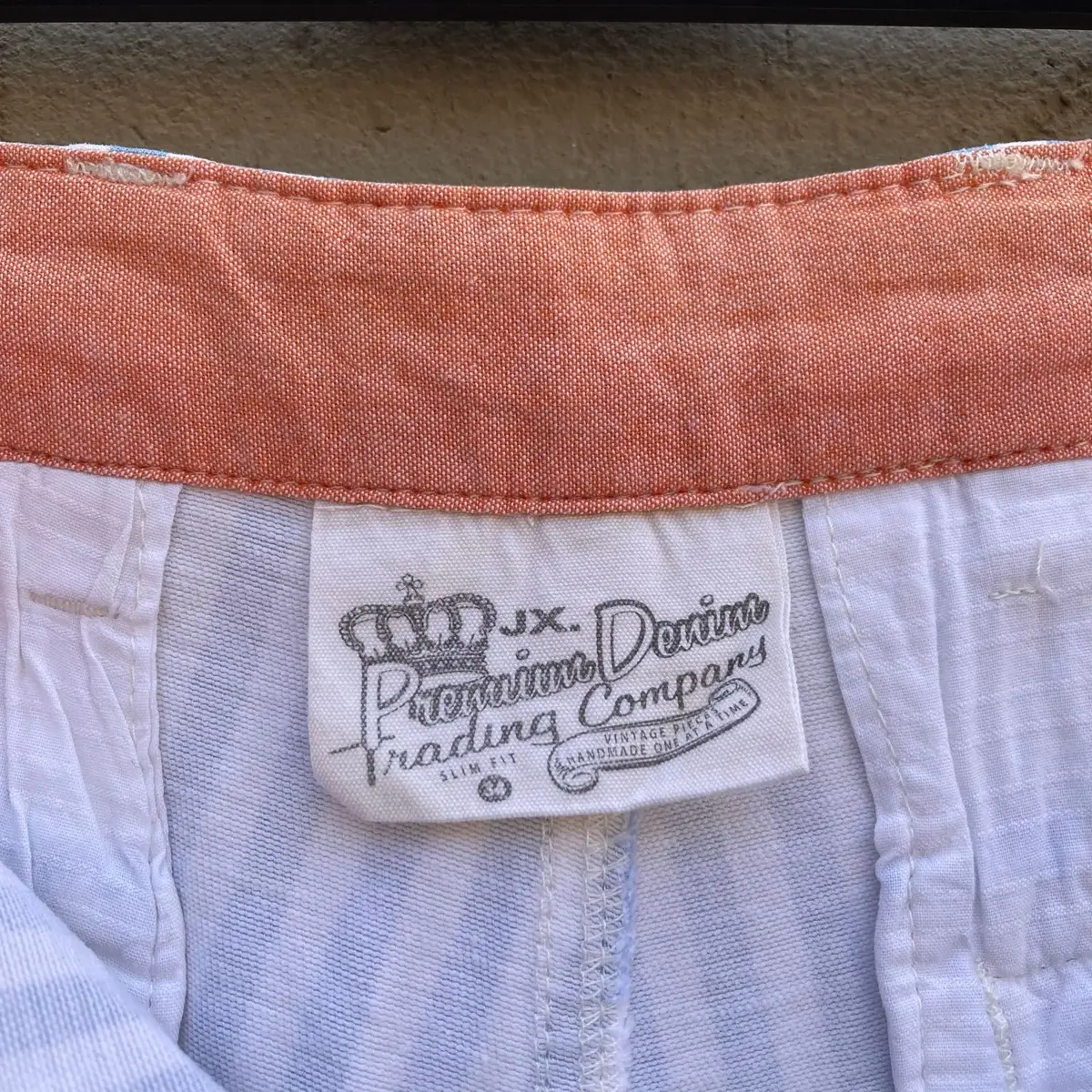 Blue and White Striped Shorts