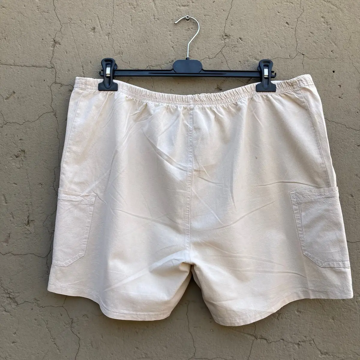 Beige Drawstring Utility Shorts