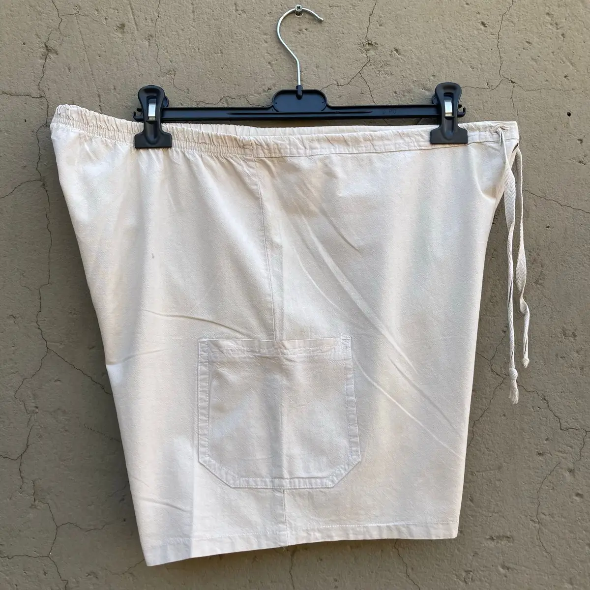 Beige Drawstring Utility Shorts