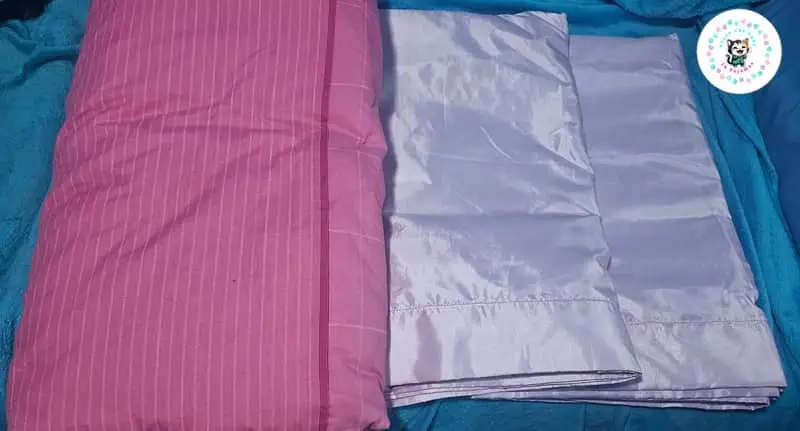Pink Satin Curtains x2 FREE Pink Duvet