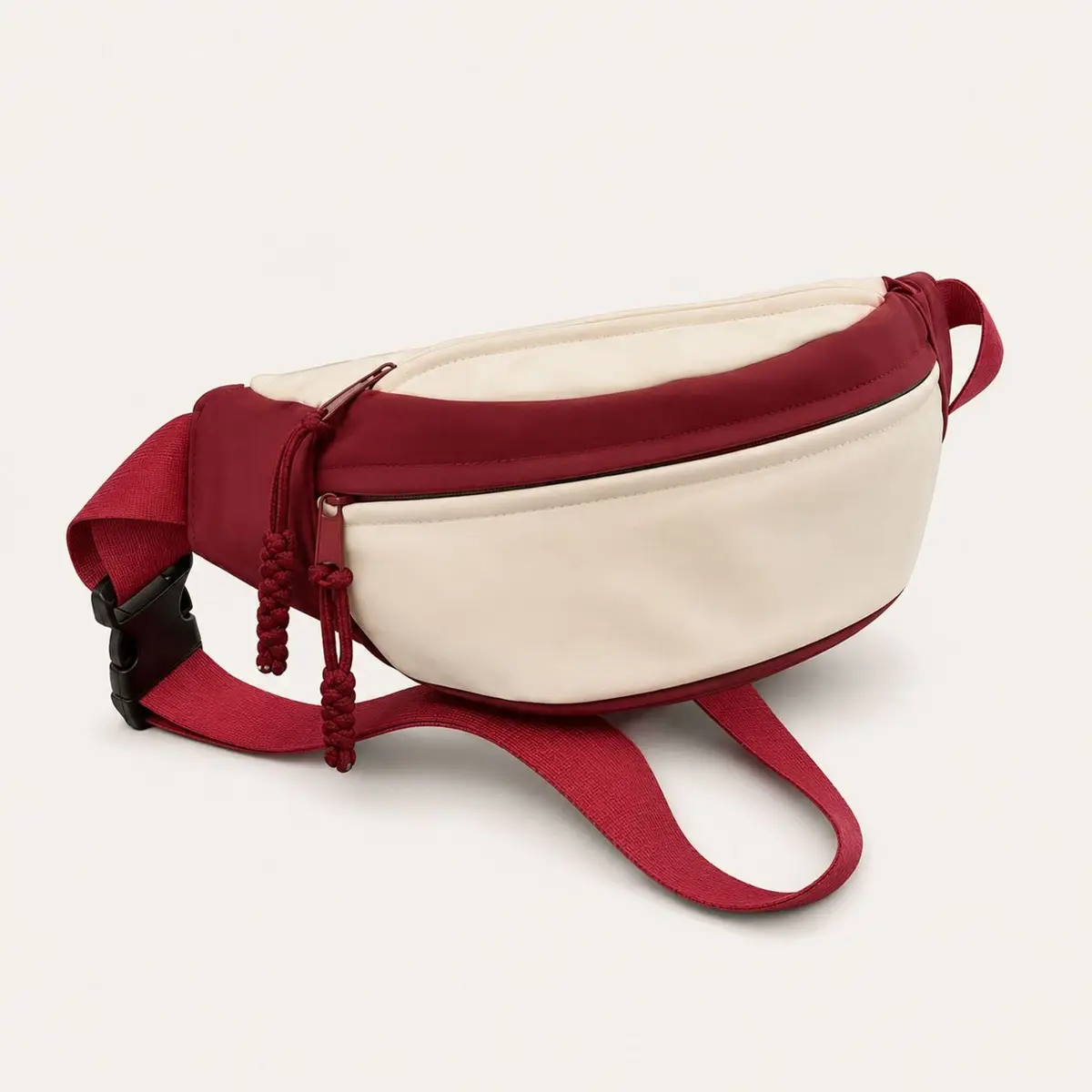 White Nylon Belt Bag