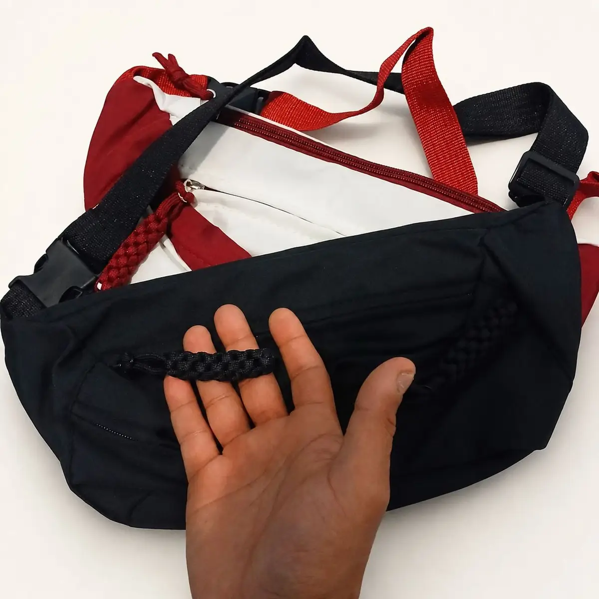 White Nylon Belt Bag