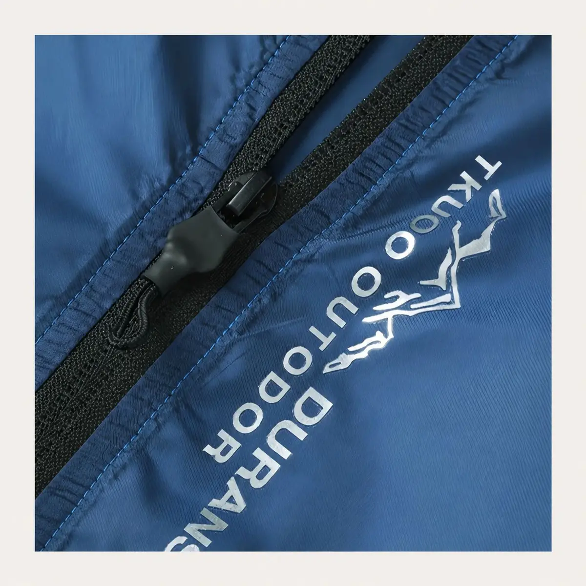 Blue Lightweight Hooded Windbreaker Jacket