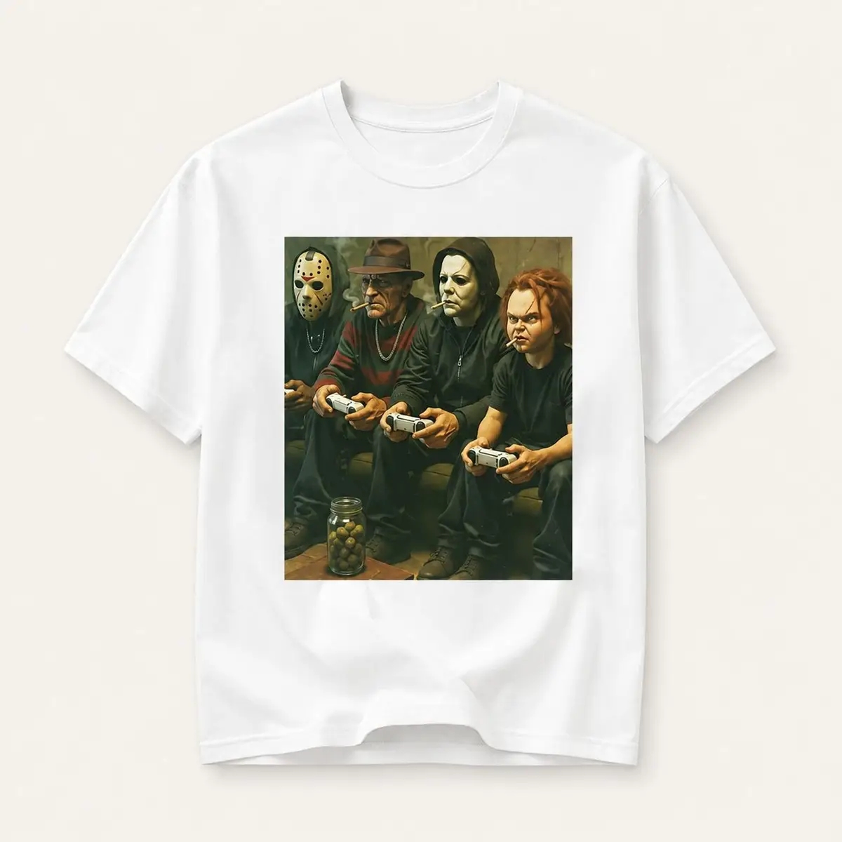 Horror Villains Graphic T-Shirt White
