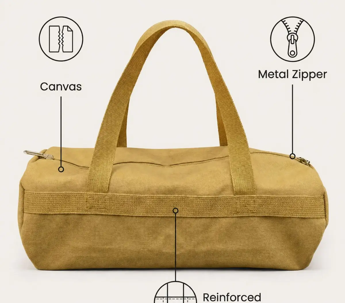 Tan Canvas Duffel Bag