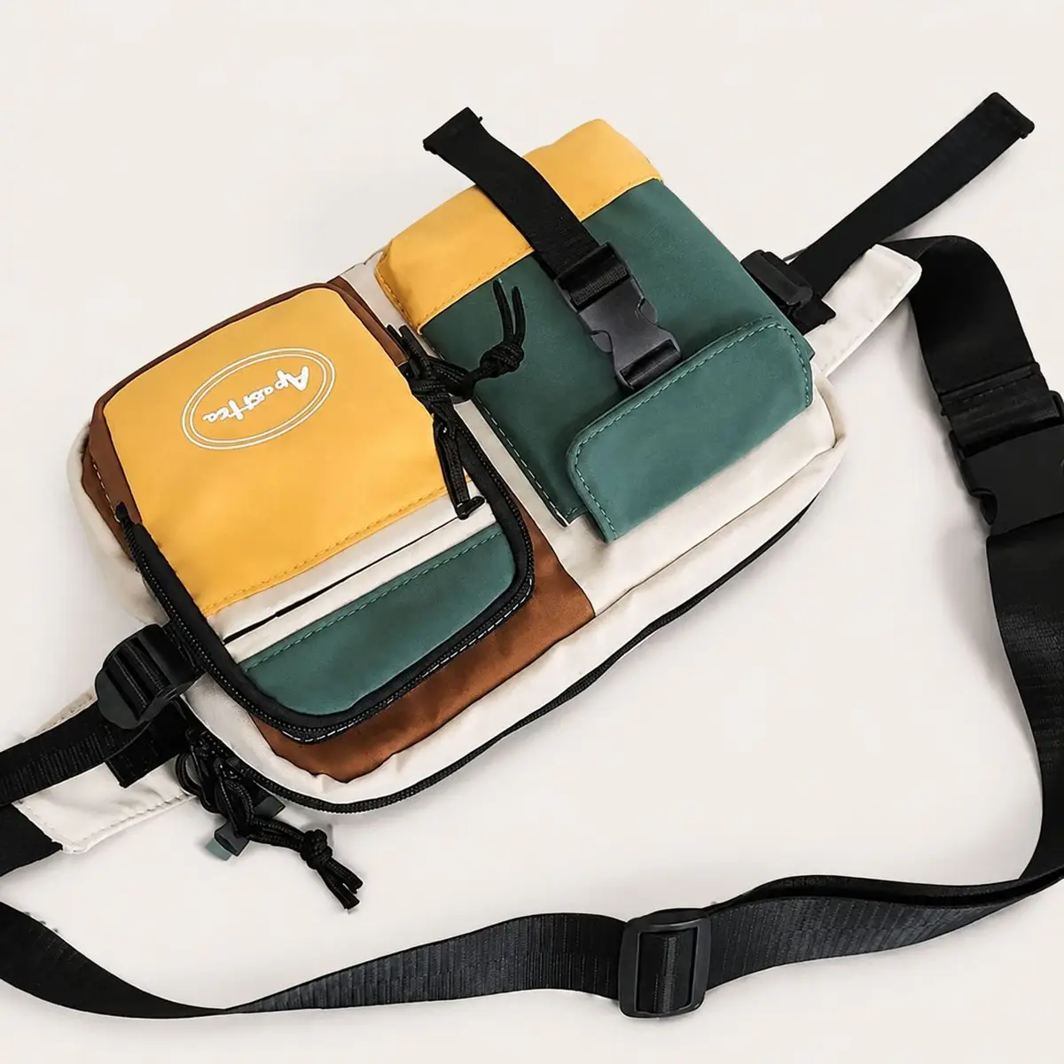 Multicolor Pocket Crossbody Bag