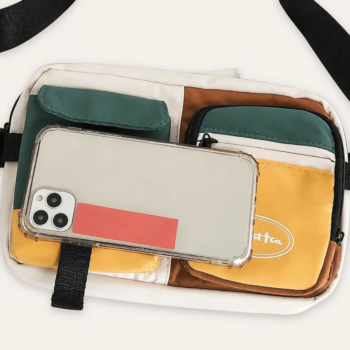 Multicolor Pocket Crossbody Bag