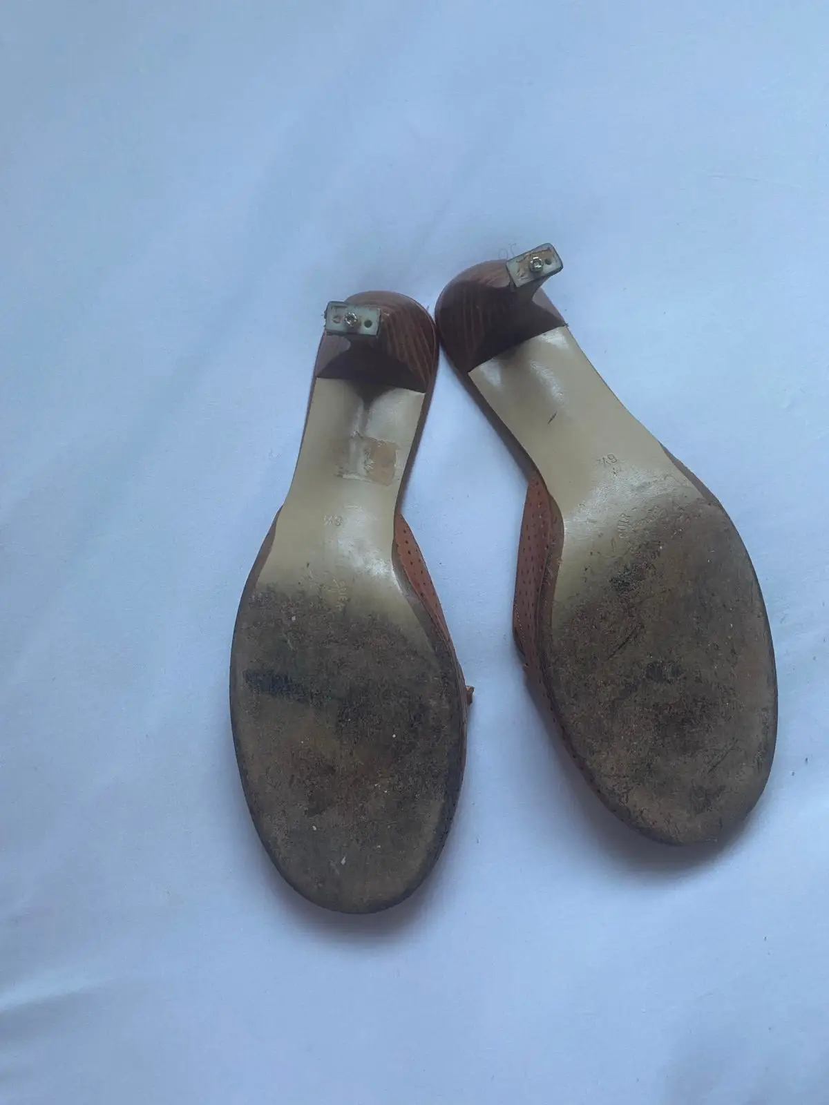 Stephane Kelian Brown Leather Cutout Mules