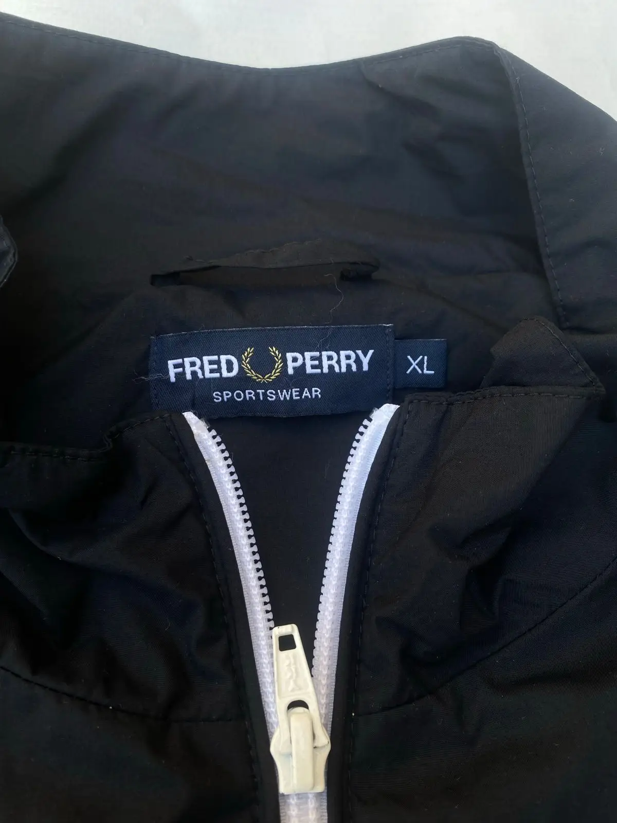 Fred Perry Black Track Jacket with Laurel Wreath Tape