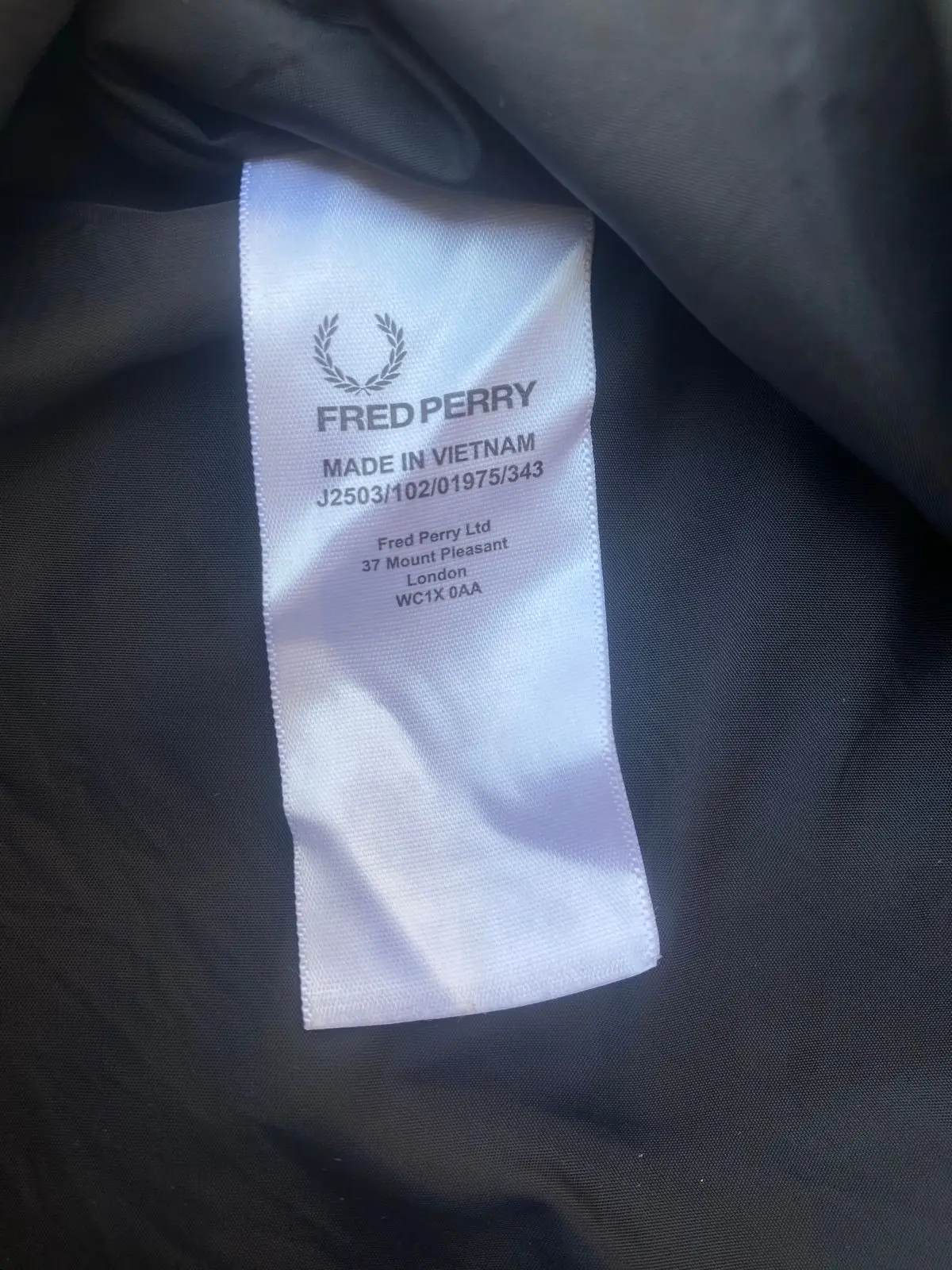 Fred Perry Black Track Jacket with Laurel Wreath Tape
