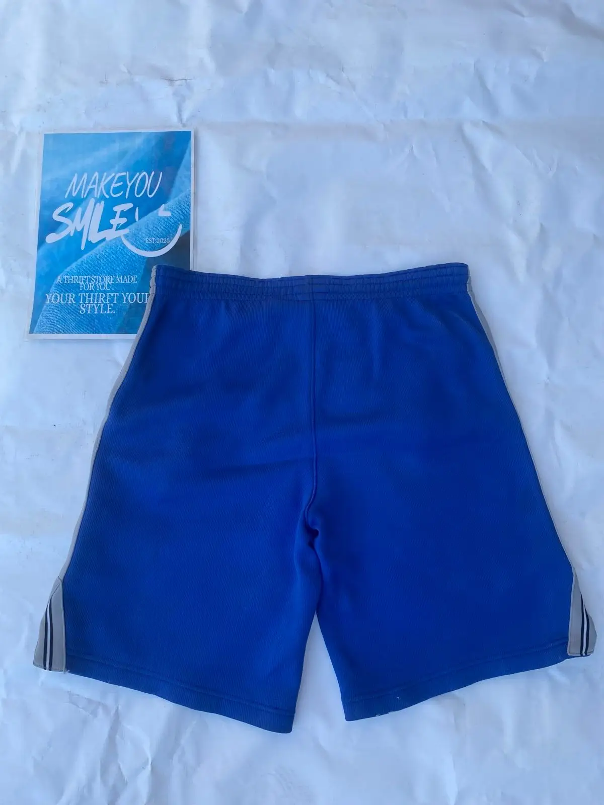 Nike Blue Athletic Shorts with Side Stripes