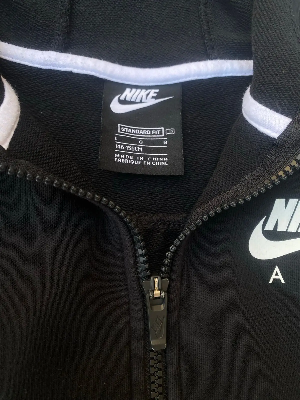 Nike Air Black Zip Hoodie with Contrast Pocket