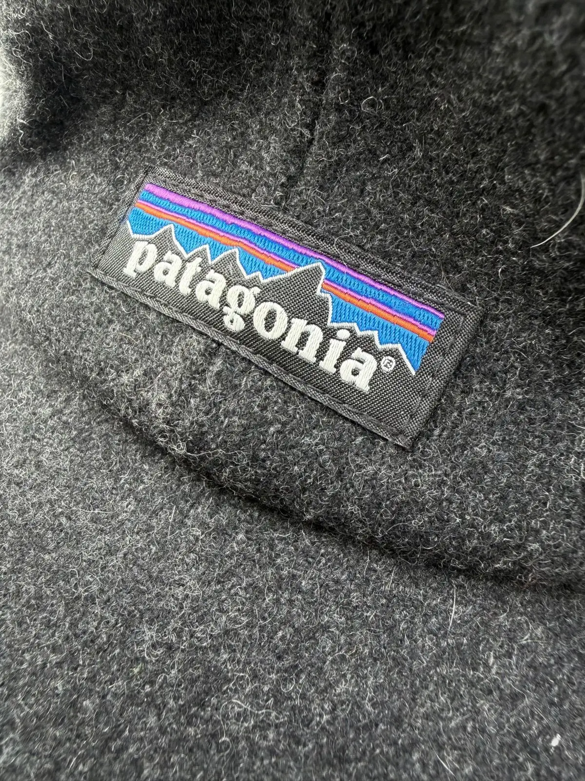Patagonia Black Wool Earflap Cap