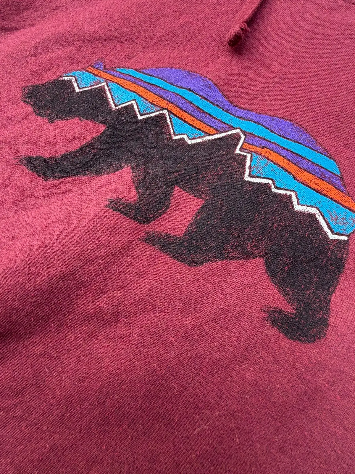 Patagonia Bear Graphic Maroon Hoodie