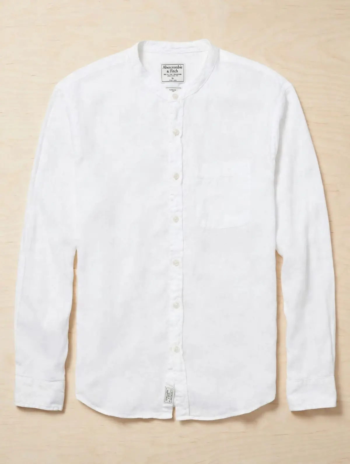 Abercrombie & Fitch White Mandarin Collar Shirt
