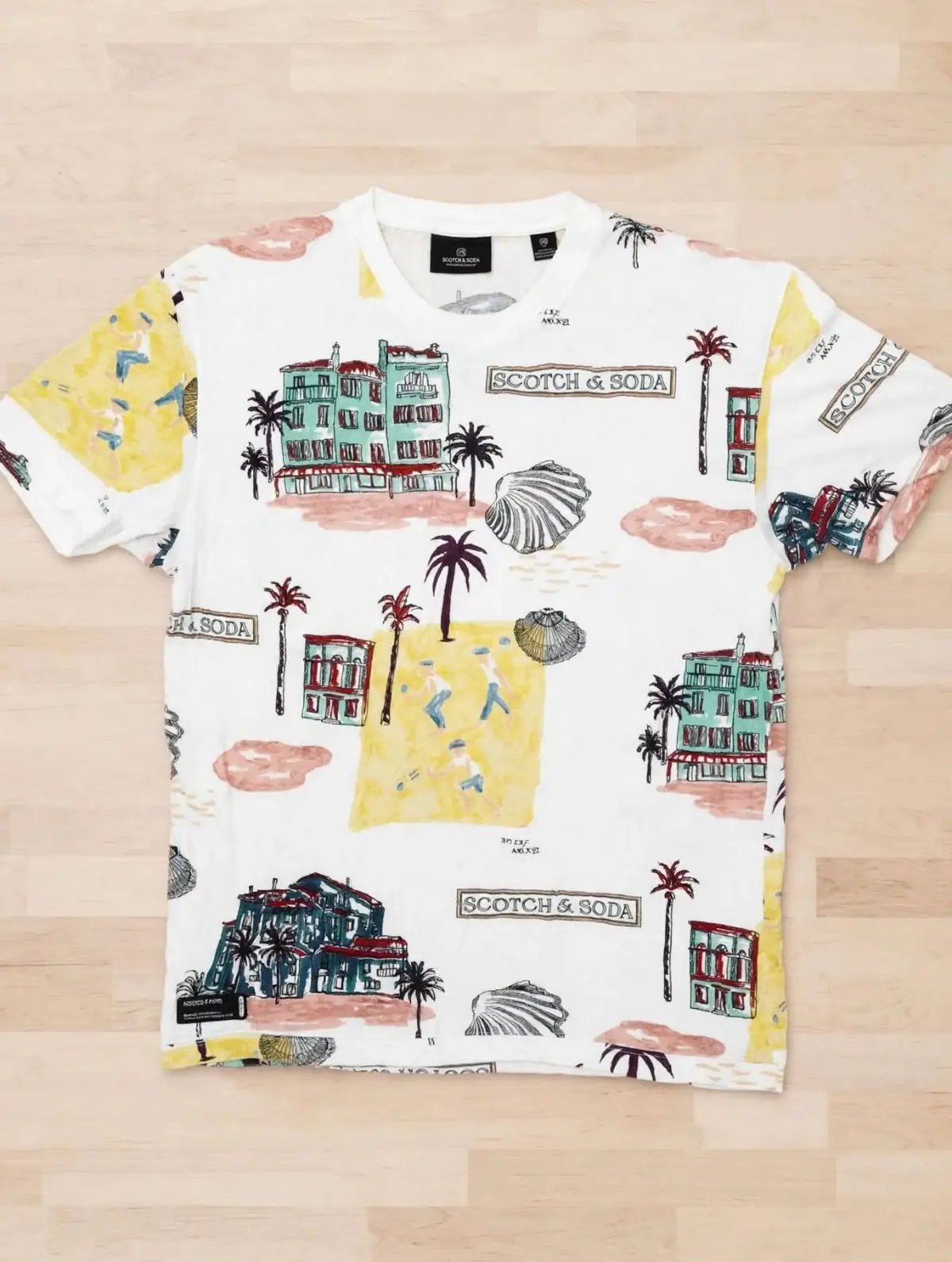 Scotch & Soda Beach Scene Print T-Shirt