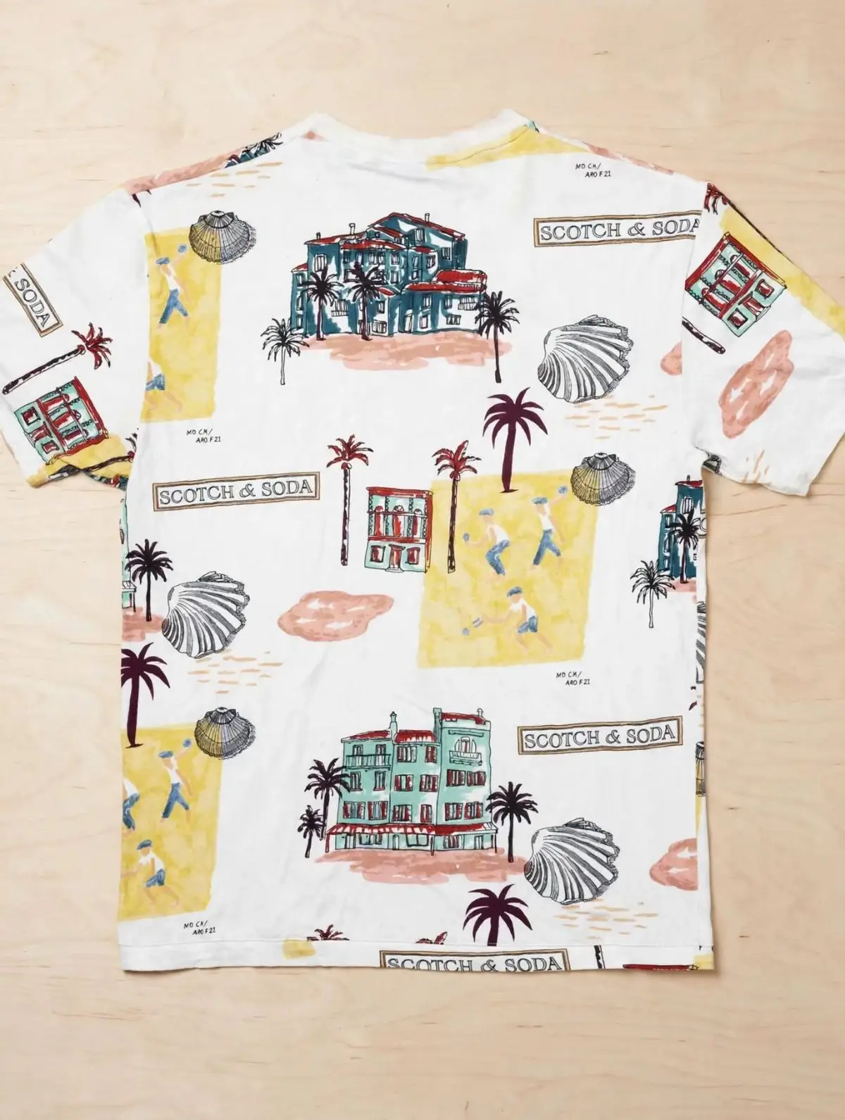 Scotch & Soda Beach Scene Print T-Shirt