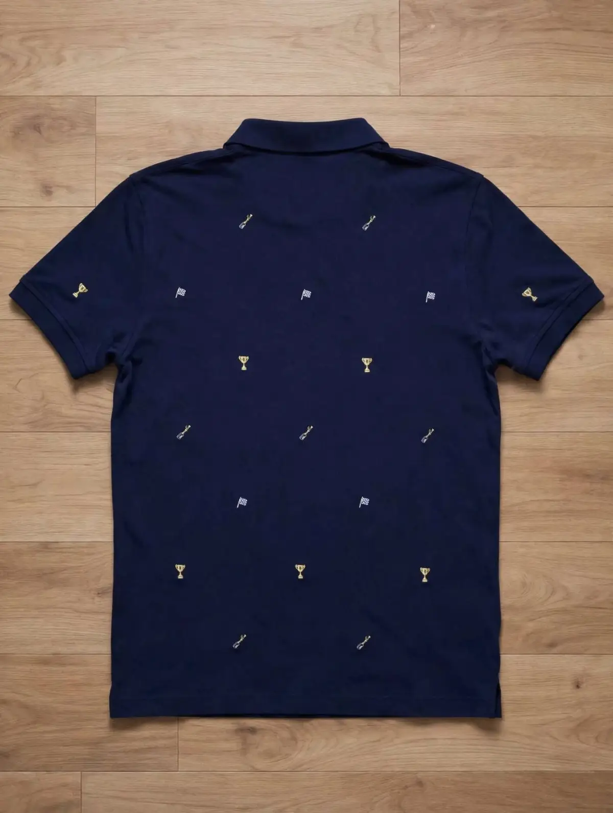 Tommy Hilfiger Navy Polo Shirt with Trophy Motifs