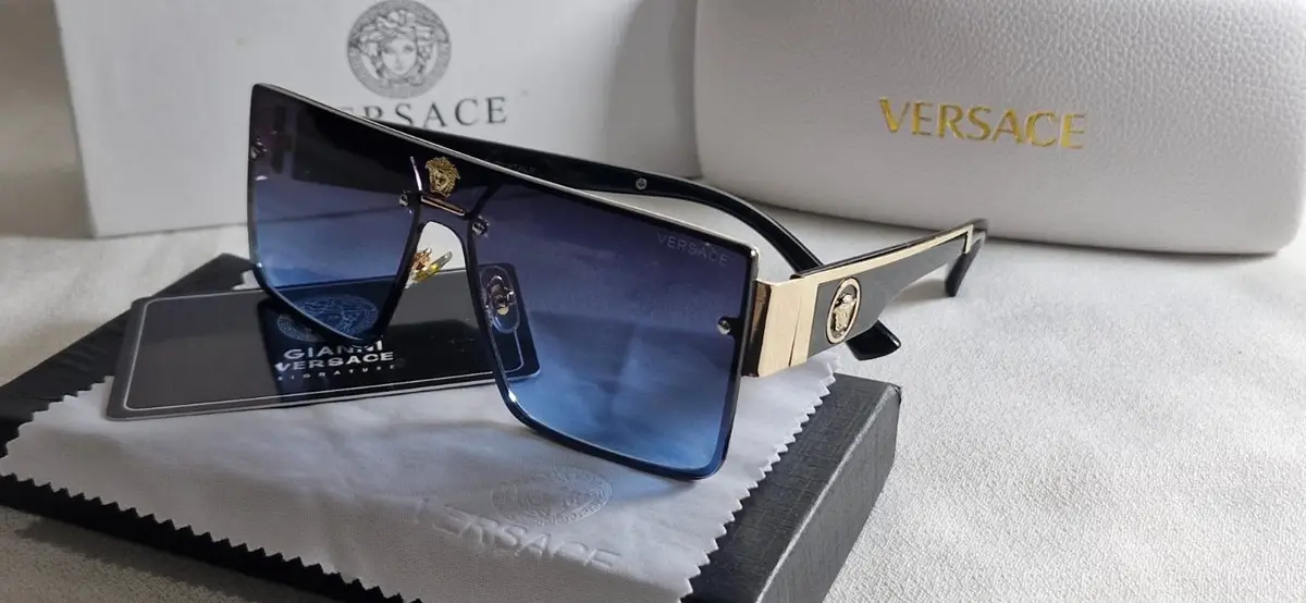 Versace Shield Sunglasses with Case and Accessories