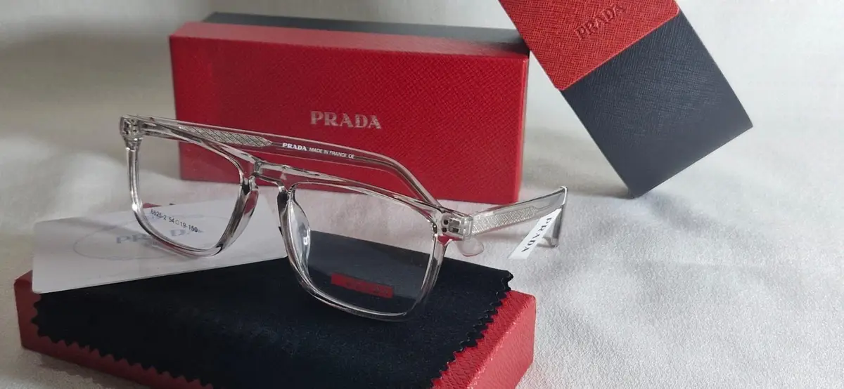 Prada Clear Frame Eyeglasses with Box and Case