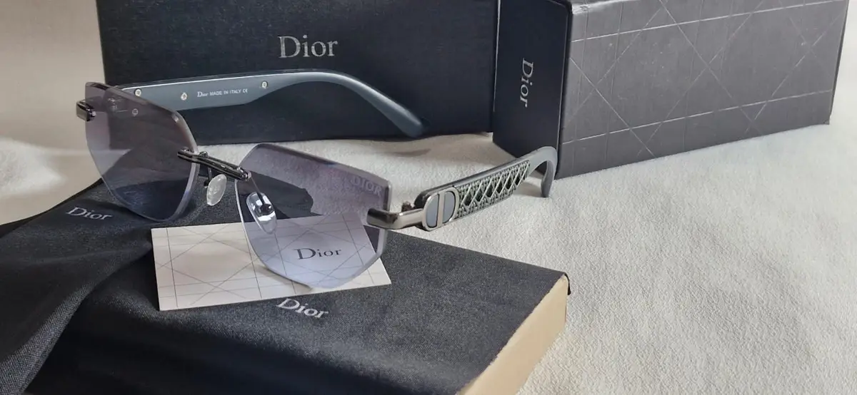 Dior Rimless Sunglasses with Grey Lenses