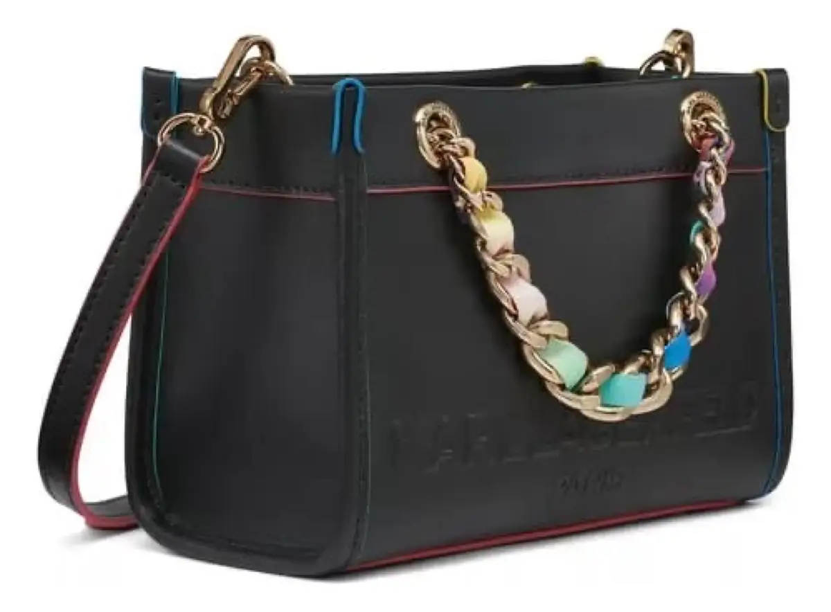 Karl Lagerfeld Paris Black Handbag with Chain Strap