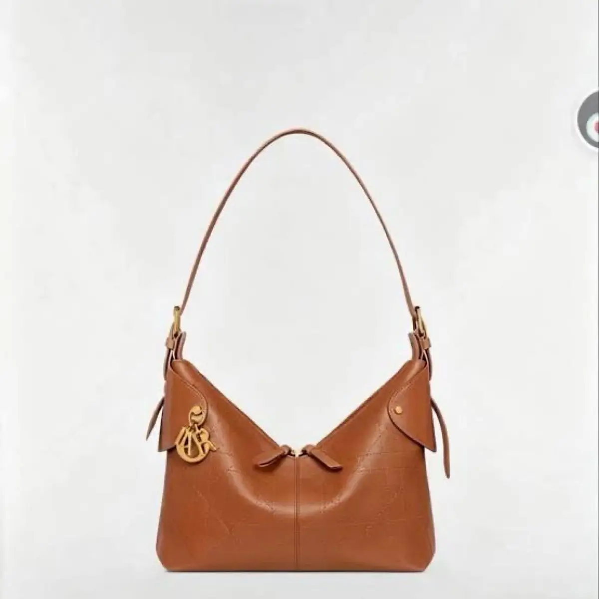 DIOR Christian Dior Brown Leather Shoulder Bag